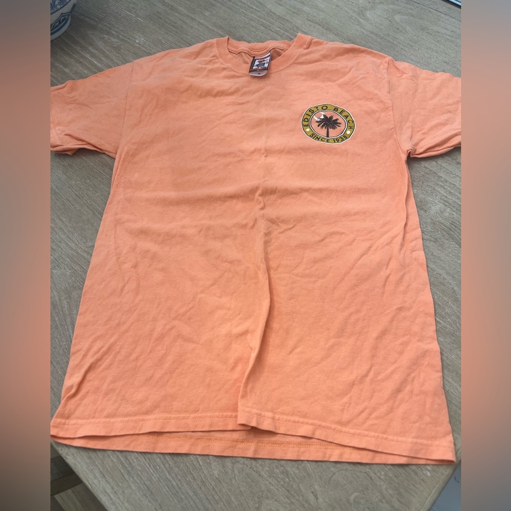 Edisto beach graphic palm tree orange tee medium